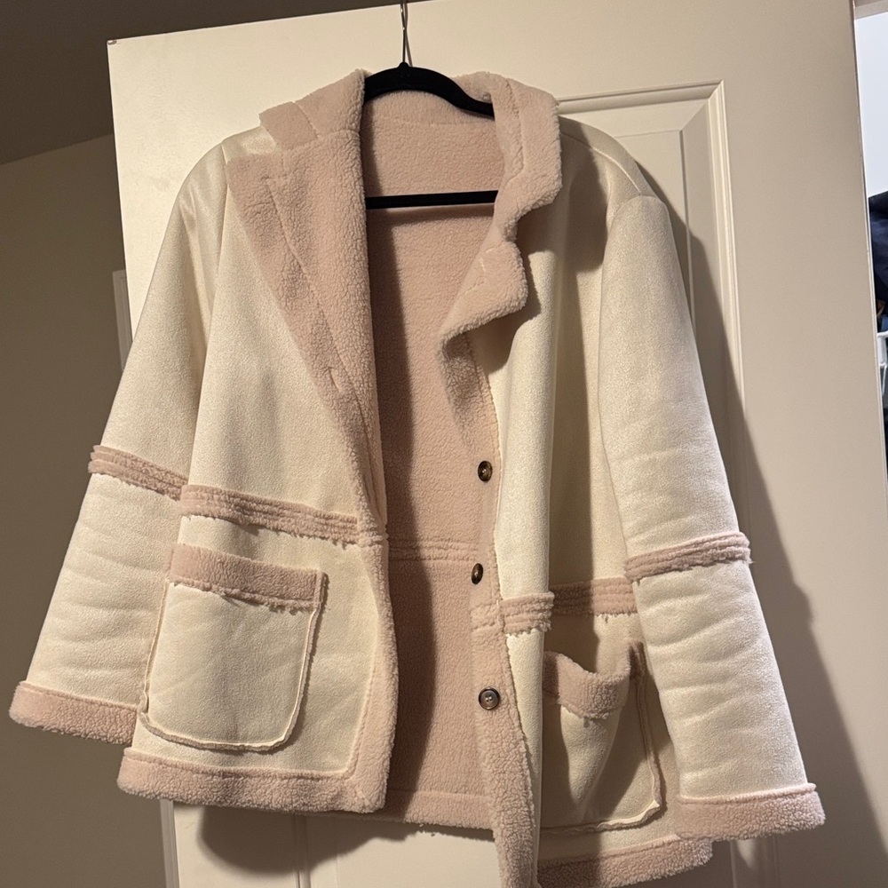 Women's Cream and Pink Jacket